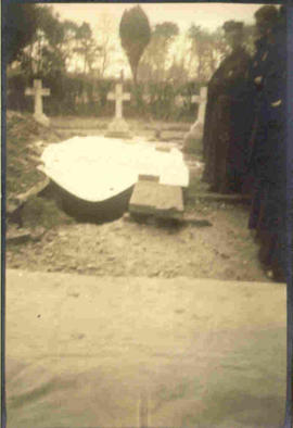 1937 Exhumation: coffin after removal from grave