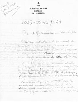 Un contentment - copy of letter to clervaux