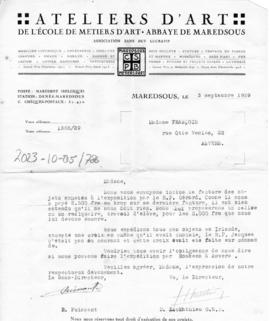 invoice letter 2500 francs
