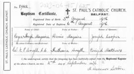 Baptism Certificate Roger Maguire