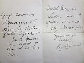 Copy letter from Roger Casement to Fr. E.F. Murnane