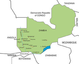 Map of Irish Capuchin Mission Stations in Zambia