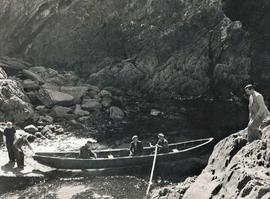 Launching a currach off the Blasket Islands, County Kerry
