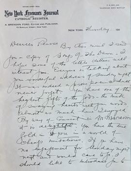 Letter to Patrick Pearse from A. Brendan Ford