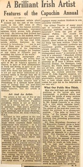 ‘Irish Press’ review of ‘The Capuchin Annual’ (1937)