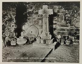 The cross in St. Kevin's Kitchen, Glendalough, County Wicklow