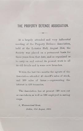 Flier from the Property Defence Association
