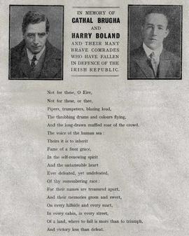 In memory of Cathal Brugha and Harry Boland ...