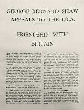 George Bernard Shaw appeals to the IRA