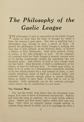 The philosophy of the Gaelic League