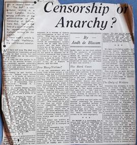 Censorship or Anarchy? by Aodh de Blacam