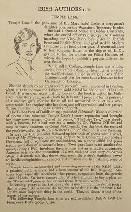 Profile of Mary Isabel Leslie (‘Temple Lane’)