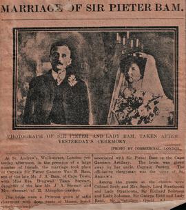 Marriage of Sir Pieter Canzius van Blommestein and Ena Stewart of Ards