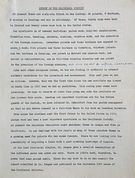 Canonical Visitation Report for 1970