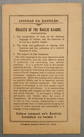Objects of the Gaelic League