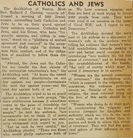 Catholics and Jews / Archbishop Richard Cushing