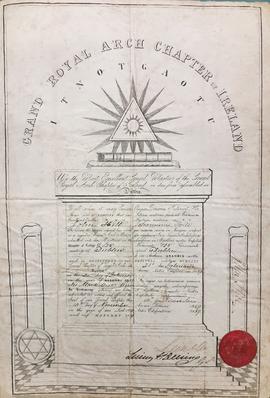 Freemason’s Certificate, Grand Royal Arch Chapter of Ireland