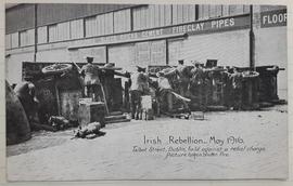 Irish rebellion May 1916 / Talbot Street, Dublin, held against a rebel charge. Picture taken unde...
