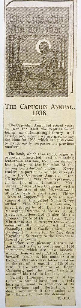 ‘The Kerryman’ review of ‘The Capuchin Annual’ (1936)