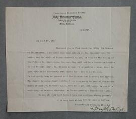 Letter from Fr. Joseph Fenelon