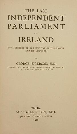 The last independent parliament of Ireland