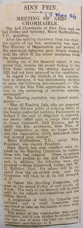 Meeting of the Sinn Féin Ard Chomhairle