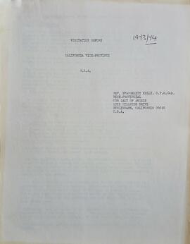 Canonical Visitation Report for 1973-74