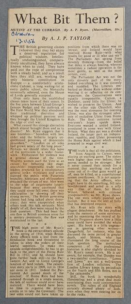 Review of ‘Mutiny at the Curragh’ by A.P. Ryan