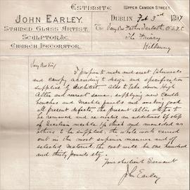 Letter from John Earley to Fr. Jarlath Hynes OSFC