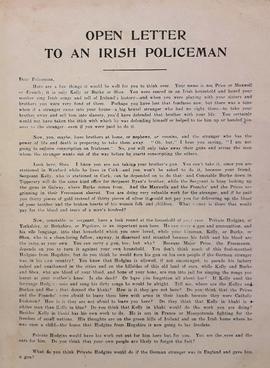 Open letter to an Irish Policeman
