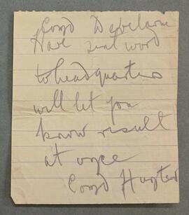 Note to Commandant Éamon de Valera