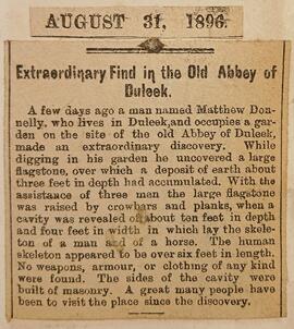 Extraordinary find in the Old Abbey of Duleek