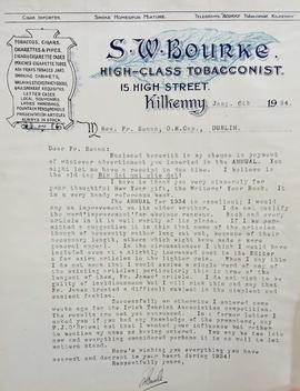 Letter from S.W. Bourke
