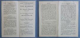 Mission Leaflet for St. Anne’s Church in Lodi, California