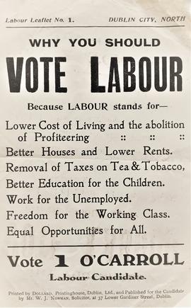 Election Flier for the Labour Party