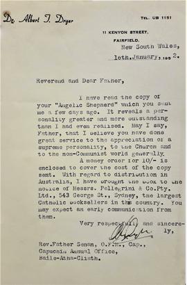 Letter from Albert Dryer