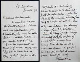 Letter from William Gladstone