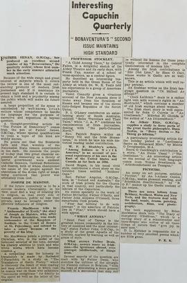 ‘Irish Press’ review of the second issue of ‘Bonaventura’