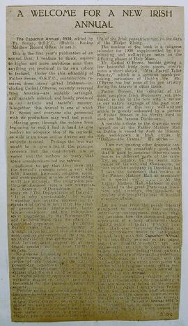 ‘Irish Weekly & Ulster Examiner’ Review of ‘The Capuchin Annual’ (1930)