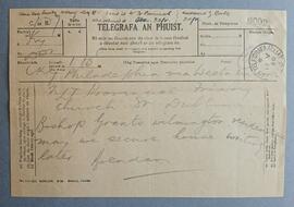 Telegram from Fr. Brendan O’Callaghan