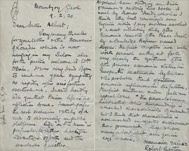 Letter from Robert Barton to Fr. Albert Bibby OFM Cap.