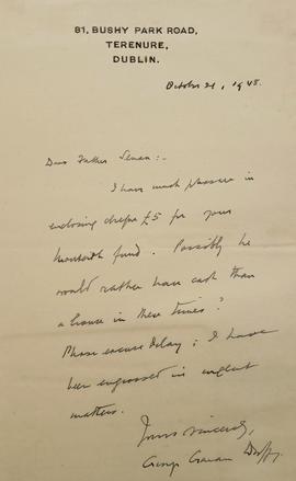 Letter from George Gavan Duffy