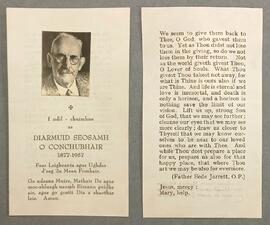 Memorial Card for Seosamh Ó Conchubhair