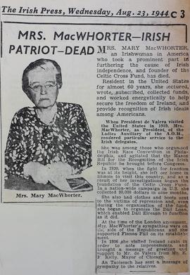 Death of Mary McWhorter