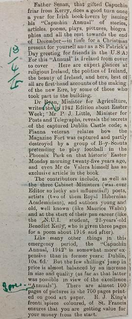 ‘Galway Observer’ review of ‘The Capuchin Annual’ (1942)