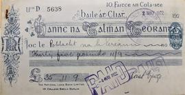 Cathal Brugha Cheque