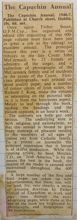 ‘Irish Times’ review of ‘The Capuchin Annual’ (1946-7)