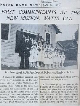 First Communicants at New Mission in Watts, Los Angeles