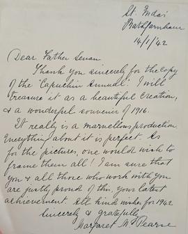 Letter from Margaret Mary Pearse