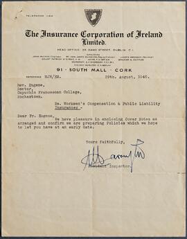 Notification of Workmen’s Compensation and Public Liability Cover
